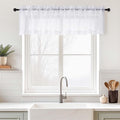 White Valances for Windows 14 inch Length 2 Panels Set, Small Voile Sheer by Home