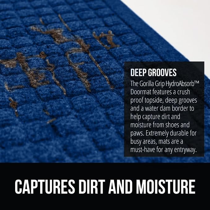 GORILLA GRIP® Ultra Absorbent Front Door Mat Outside Entrance, Traps Dirt and - Image 5