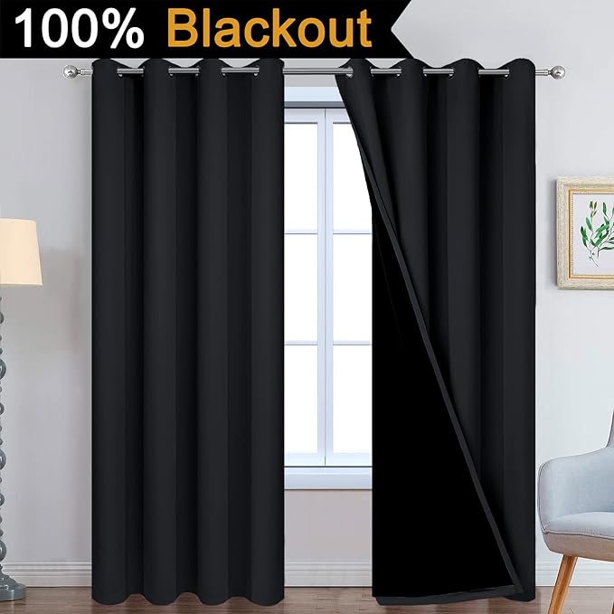 Yakamok 84 Inch Length 100% Blackout Curtains - Image 2