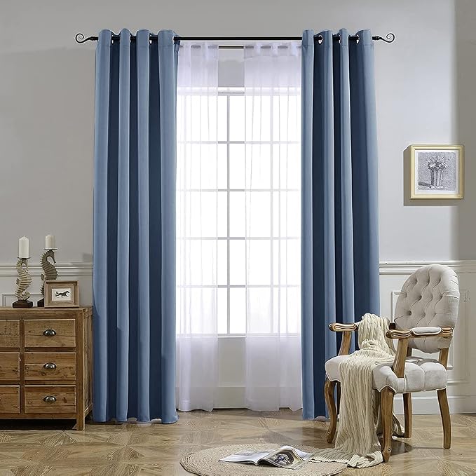 NICETOWN Stone Blue Blackout Curtains - Image 7