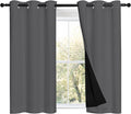 NICETOWN Grey 100% Blackout Room Warming Curtains 45 inches Long, Thermal by NICETOWN