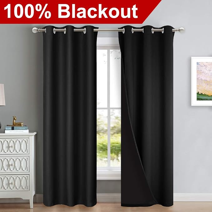NICETOWN High-End Thermal Curtains, Full Blackout Curtains 84 Inches Long - Image 2