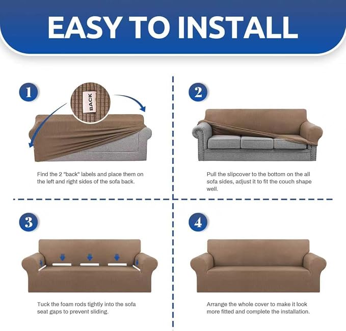 KEKUOU Stretch Sofa Cover Slipcover ，Couch Covers - Image 6