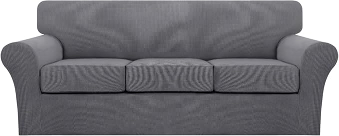 Turquoize 4 Piece Sofa Covers for 3 Cushion Couch Sofa Slipcover Soft Couch by Turquoize