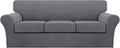 Turquoize 4 Piece Sofa Covers for 3 Cushion Couch Sofa Slipcover Soft Couch by Turquoize