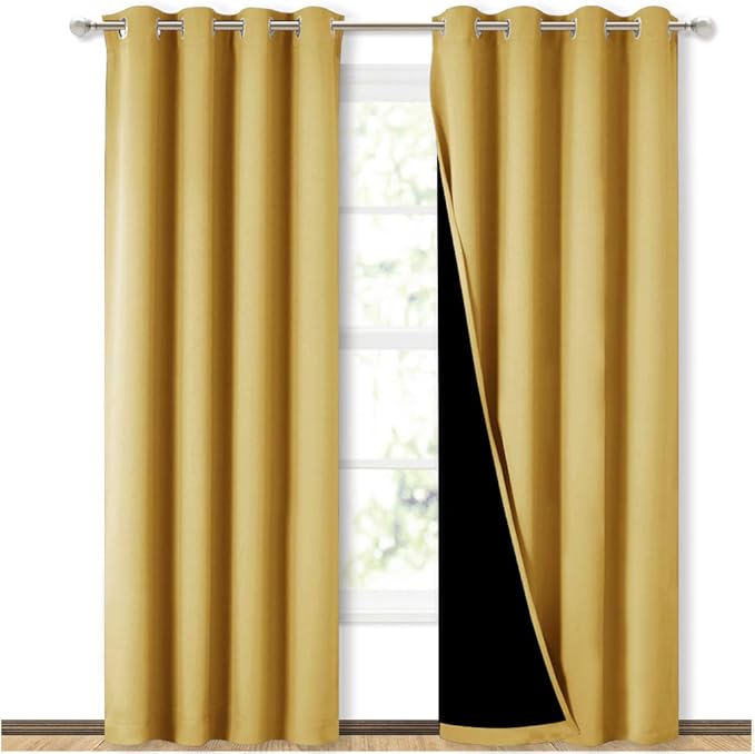 NICETOWN 100% Blackout Window Curtain Panels, Heat and Cold Blocking Drapes by NICETOWN