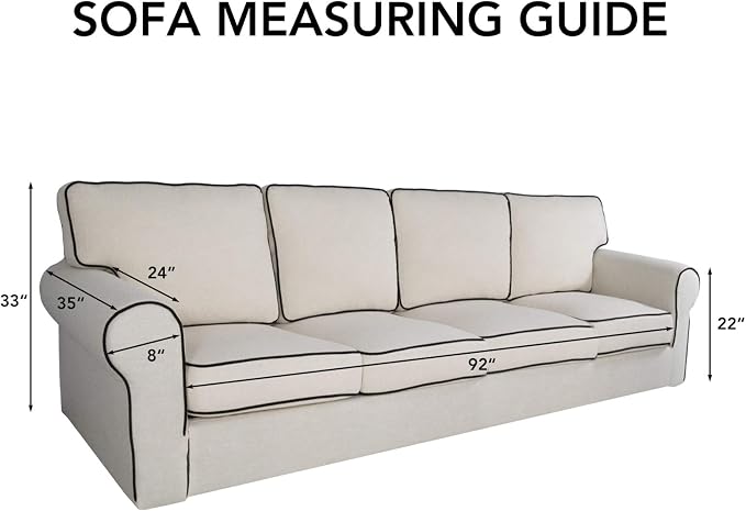 PureFit Stretch Couch Covers for Sofa 4 Seater Slipcovers Brown | 1-Piece Sofa - Image 6