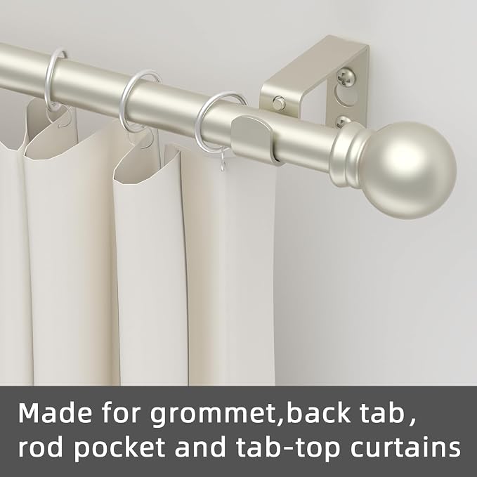 GXOACKJ Curtain Rods for windows 32-48 inch, 5/8 inch Decorative Nickel - Image 5