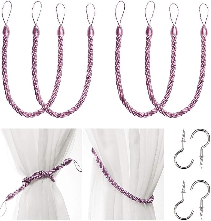 BEL AVENIR Curtain Rope Tiebacks, Drapery Rope Holdbacks by BELAVENIR