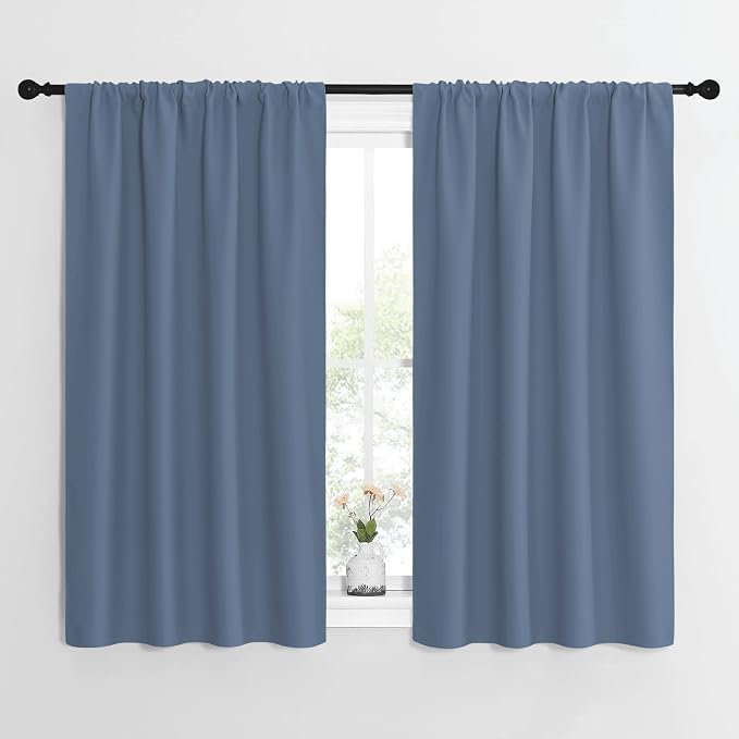 NICETOWN Kitchen Curtains, Short Blackout Curtains & Drapes, Small Window Rod by NICETOWN