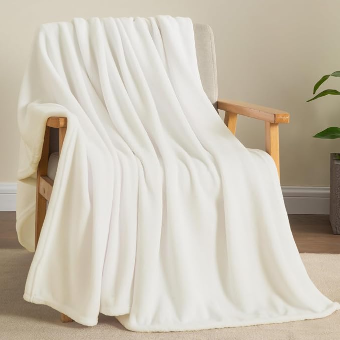 BEDELITE Fleece Blanket Cream Throw Blankets - Image 2