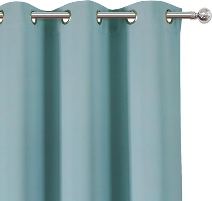 LEMOMO Stone Blue Blackout Curtains/38 x 54 Inch/Set of Two Panels Grommet - Image 6