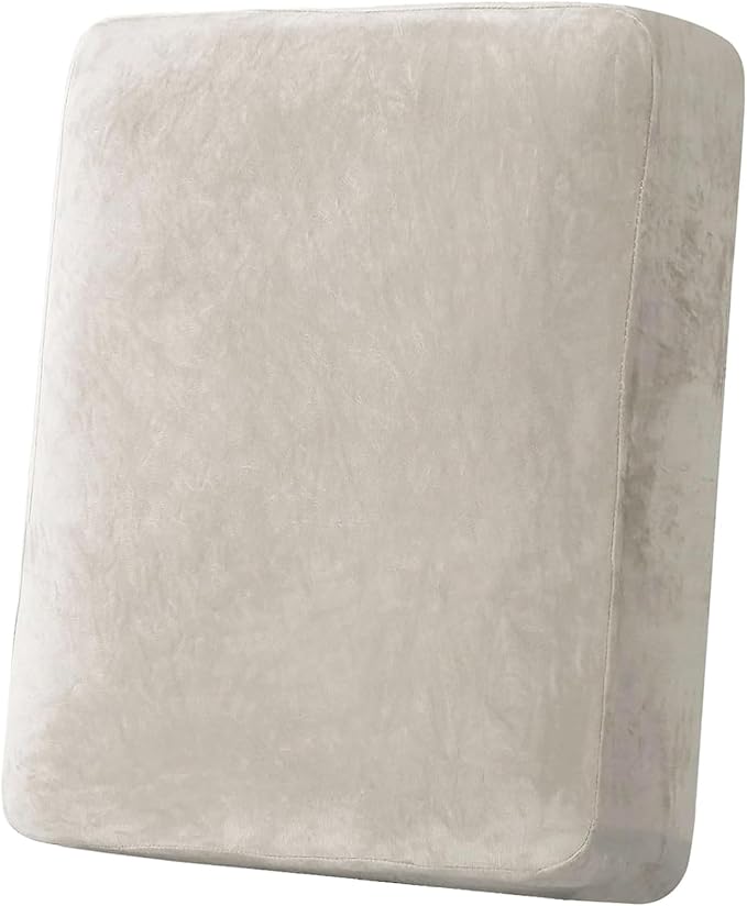 H.VERSAILTEX Velvet Stretch Couch Cushion Cover Plush Cushion Slipcover by HVERSAILTEX