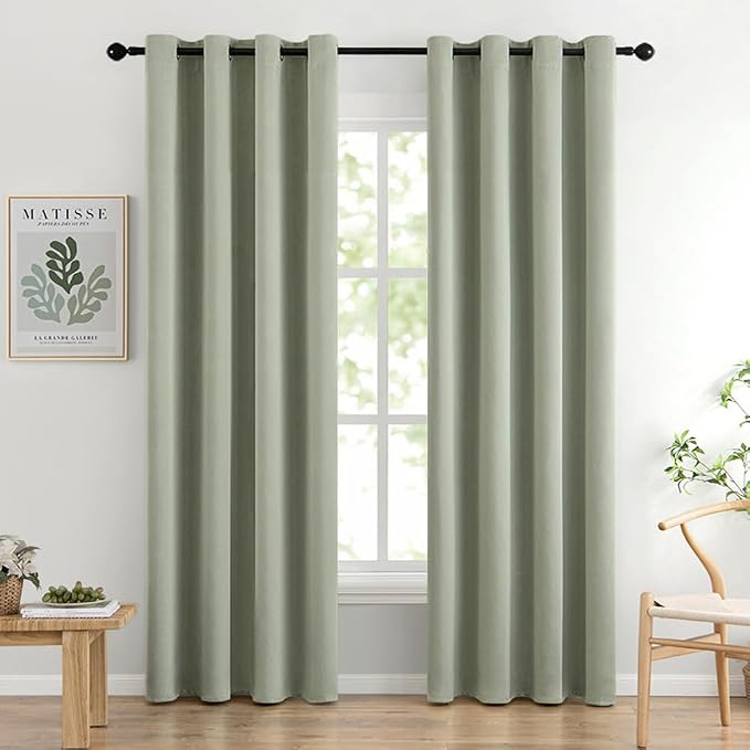 MIULEE Room Darkening Curtains Thermal Insulated Drapes Solid Window Treatment by MIULEE