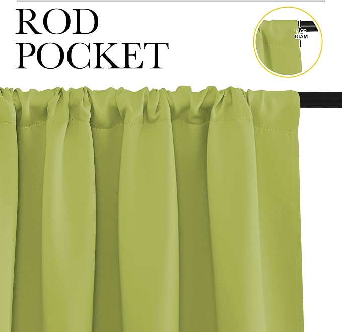 NICETOWN Kitchen Curtains, Fresh Green, Short Blackout Curtains & Drapes - Image 2