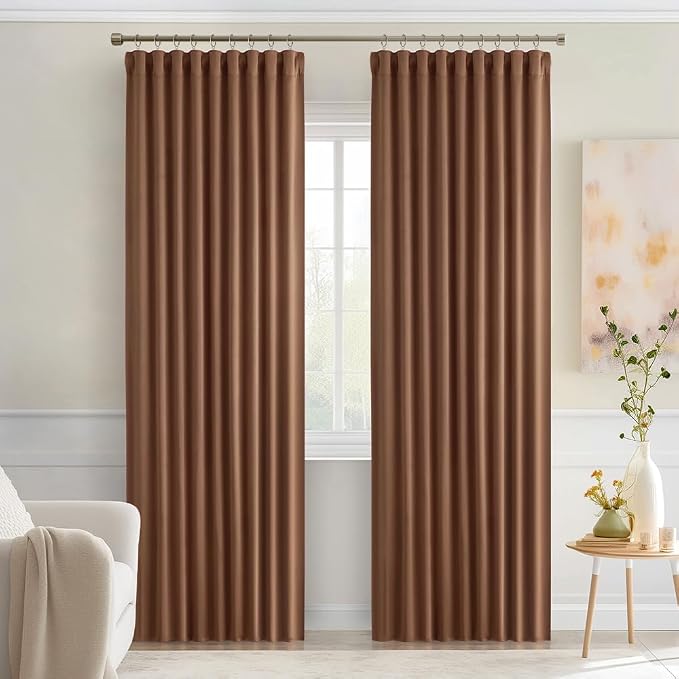 MIULEE Back Tab Blackout Curtains 90 Inch Long 2 Panels Set - Image 9