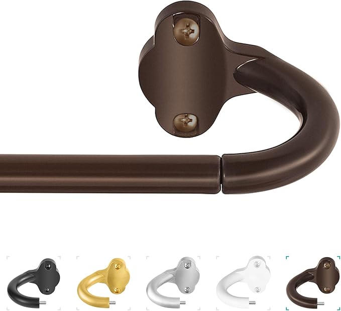 TVWOO Bronze Wrap Around Curtain Rods:5/8 Inch Blackout Adjustable Window by TVWOO