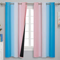 Estelar Textiler Pink and Blue Curtains 63 Inch Length 2 Panels, Ombre Total by ESTELARTEXTILER