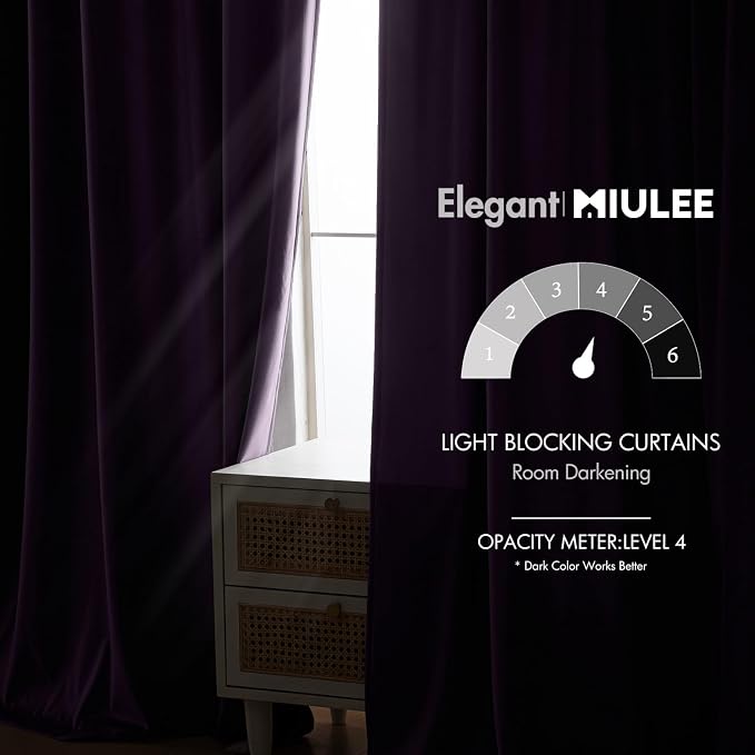 MIULEE Purple Velvet Curtains 96 inches - Image 5
