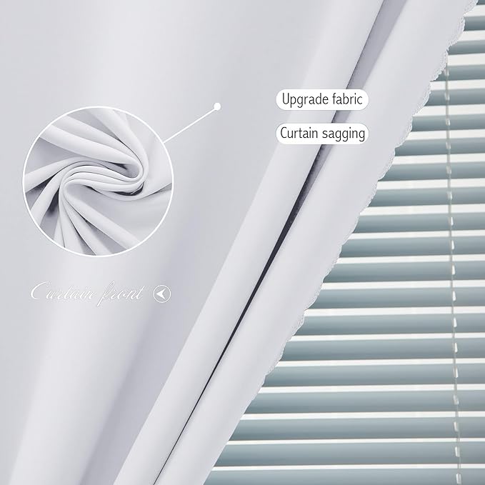 Thermal Blackout Curtains with Self Adhesive Tape No Rod No Drill Easy Install - Image 5