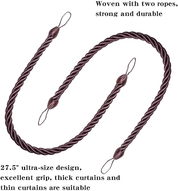 BEL AVENIR Curtain Rope Tiebacks, Drapery Rope Holdbacks - Image 3