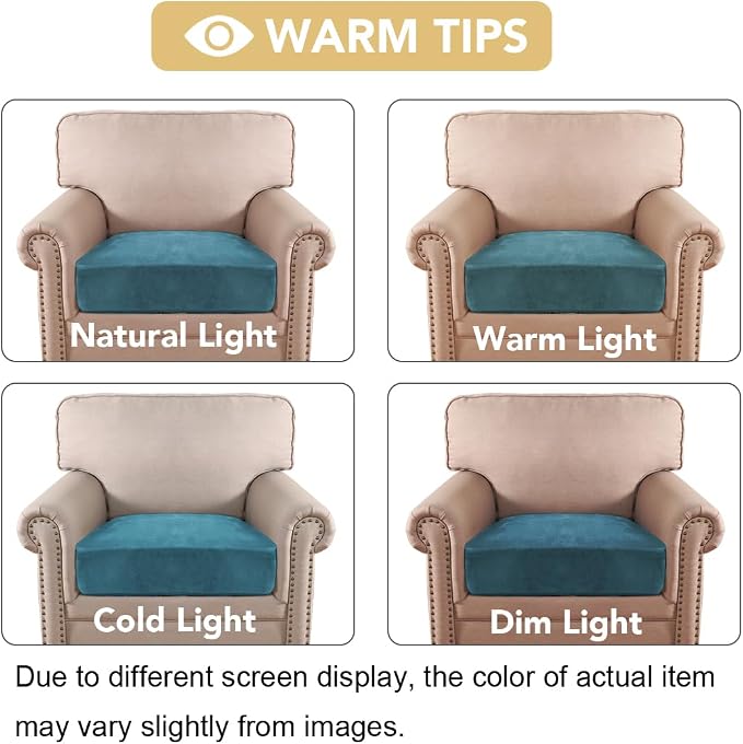 H.VERSAILTEX Velvet Stretch Couch Cushion Cover Plush Cushion Slipcover - Image 6