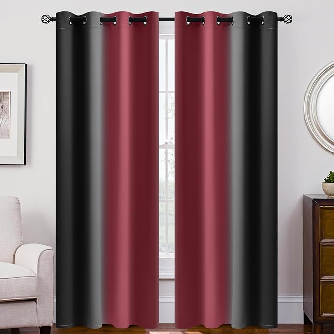 SimpleHome Ombre Room Darkening Curtains 84 inches Length by SimpleHome