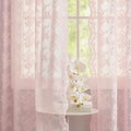 YJ YANJUN Vintage Lace Curtains Short Pink Floral Curtains 54 inch Length 2 by YJYANJUN