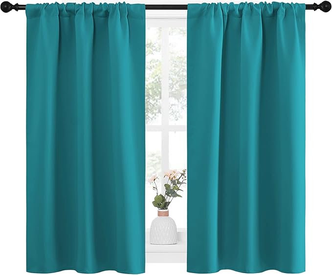 NICETOWN Peacock Blue Blackout Curtains Panels - Image 2
