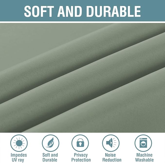 H.VERSAILTEX Blackout Patio Curtains 100 x 108 Inches - Image 4