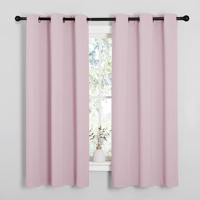 NICETOWN Baby Pink Blackout Curtains 68 inches Length by NICETOWN