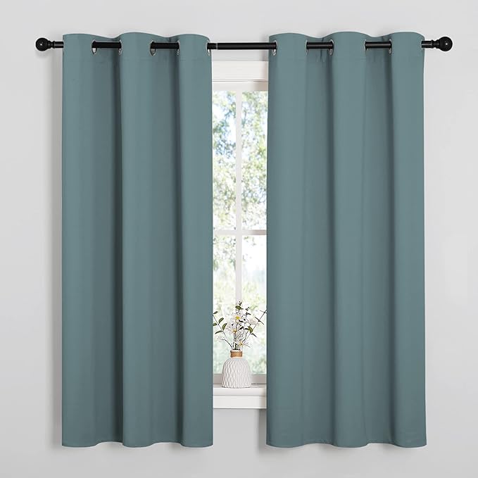 NICETOWN Modern Greyish Blue Blackout Curtains Noise Reducing, Thermal by NICETOWN