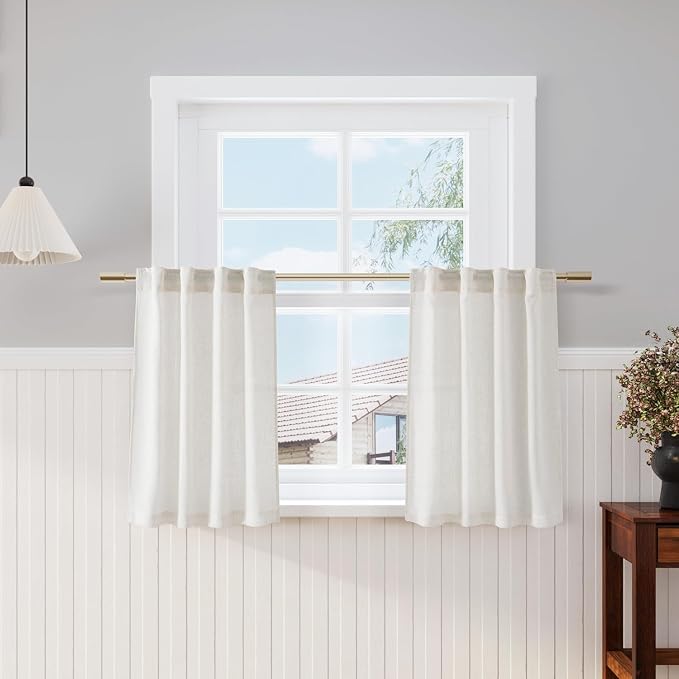 Nanspring 30 Inch Long Cream Curtains by Nanspring