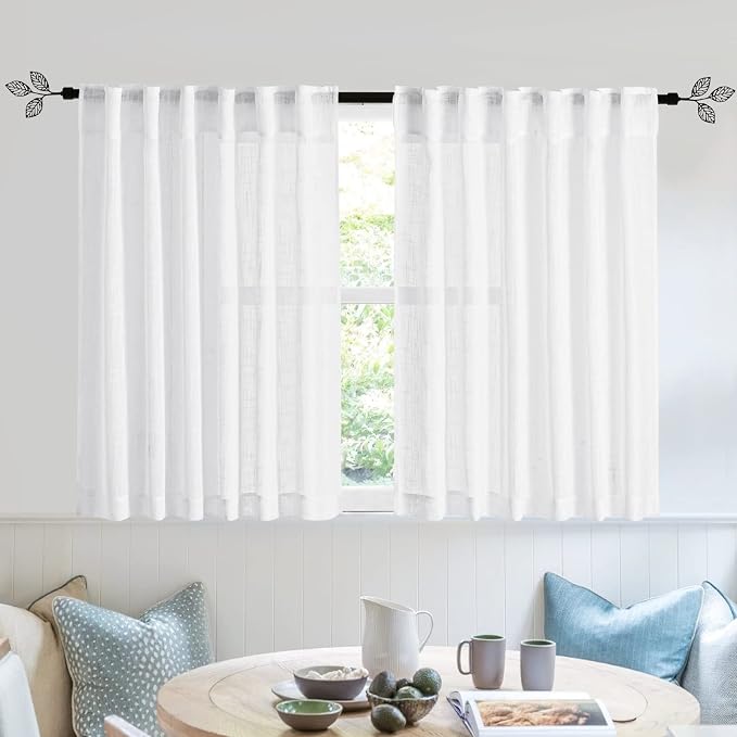 RYB HOME White Kitchen Curtains by RYBHOME