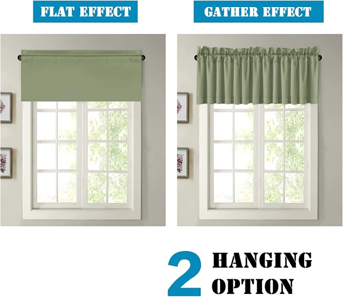 H.VERSAILTEX Blackout Sage Green Curtains Valances - Image 6