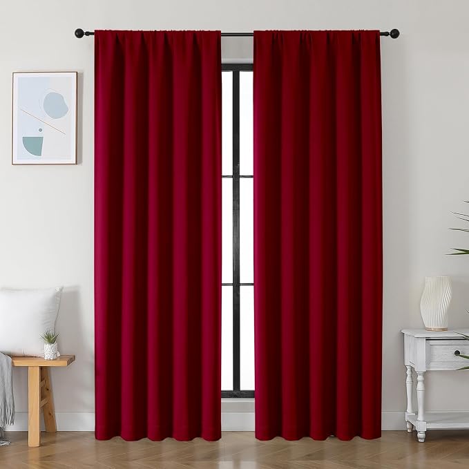 Simplebrand Ava Red Blackout Curtains by Simplebrand