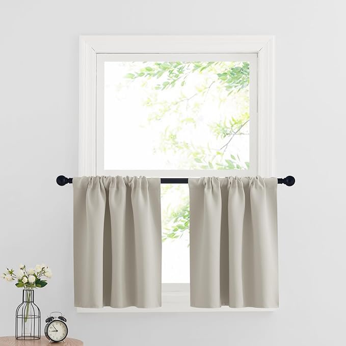 RYB HOME Cafe Curtains 24 inch Length, RV Curtains by RYBHOME
