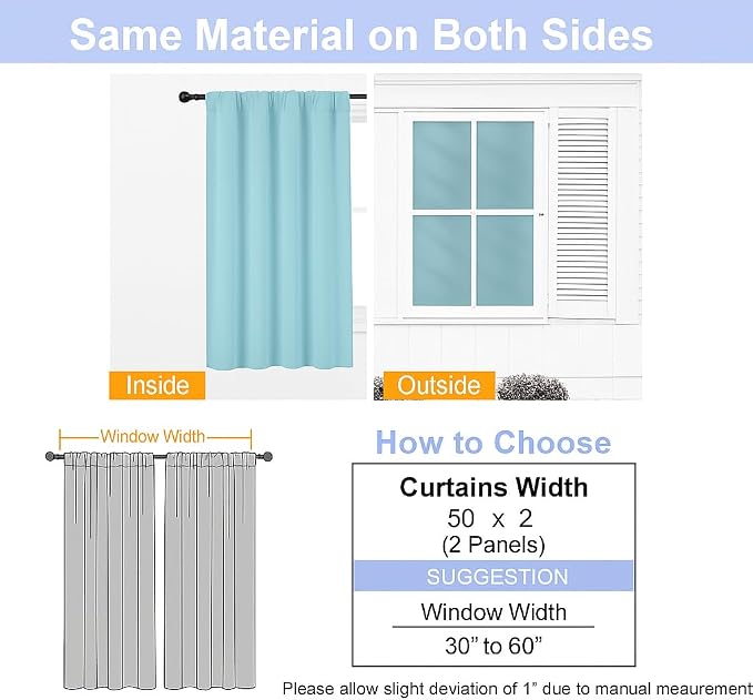 Simplebrand Ava Aqua Blackout Curtains - Image 8