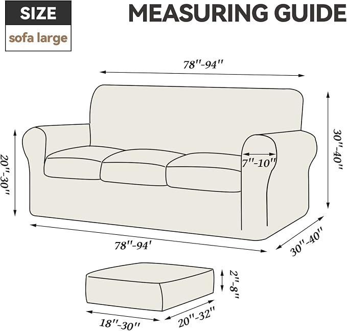 WEERRW 4 Pieces Velvet High Stretch Couch Covers - Image 6