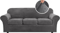 H.VERSAILTEX 4 Pieces Thick Velvet Sofa Covers Couch Covers by HVERSAILTEX