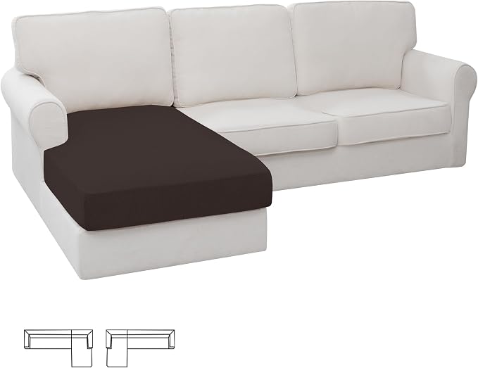 Easy-Going Stretch Sectional Couch Covers 1 Piece Chaise Lounge Slipcover L by Easy-Going