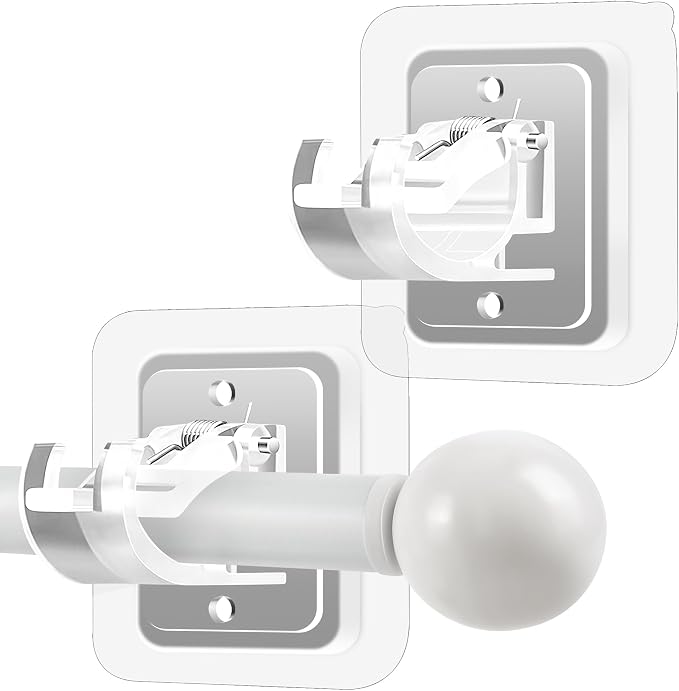 Codoule 2PCS No Drill Curtain Rod Brackets No Drilling Self Adhesive Curtain by Codoule