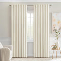 MIULEE Beige White Back Tab Blackout Curtains 84 Inch Length 2 Panels Set by MIULEE