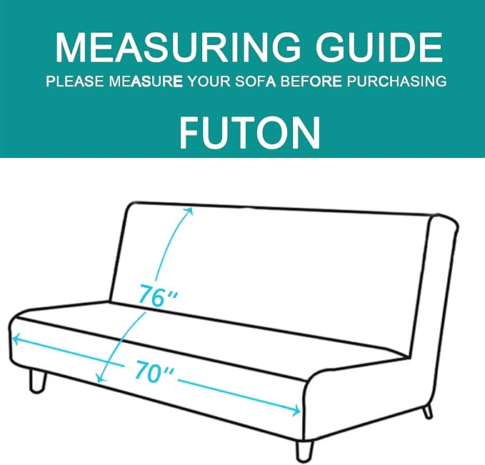 U-NICE HOME Futon Sofa Covers Reversible Sofa Slipcover Armless Couch Cover - Image 5