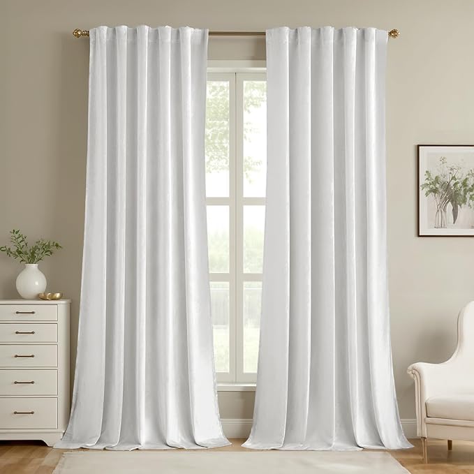 MIULEE White Velvet Curtains 84 inches by MIULEE
