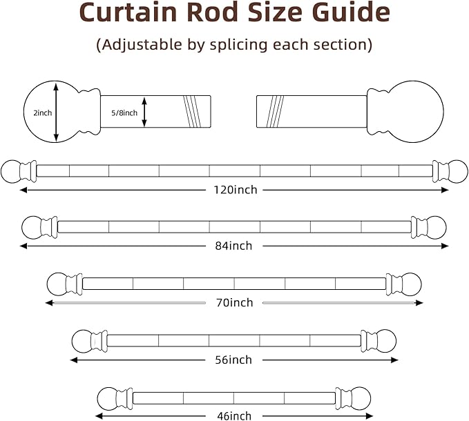 SMODBRODRE 32-48 Inch Silver Curtain Rod Set - Image 3