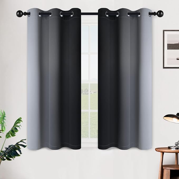 SimpleHome Ombre Room Darkening Curtains 45 inches Length - Image 2