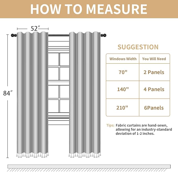 Boho Light Filtering Curtains 2 Panels 84 Inch - Image 6