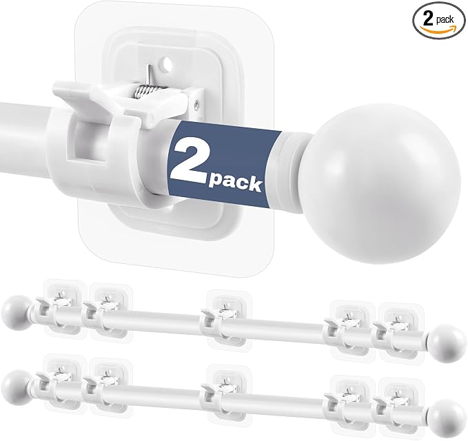 Curtain Rods No Drilling for Windows, 5/8 Inch Diameter Drapey Pole by Tidisort
