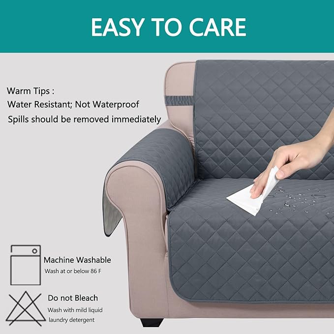 U-NICE HOME Recliner Chair Covers Reversible Quilted Water Repellent Pet - Image 4